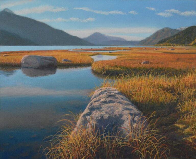 “Autumn Tidal Flats on the Chilkat River”     pastel    16″x20″  SOLD