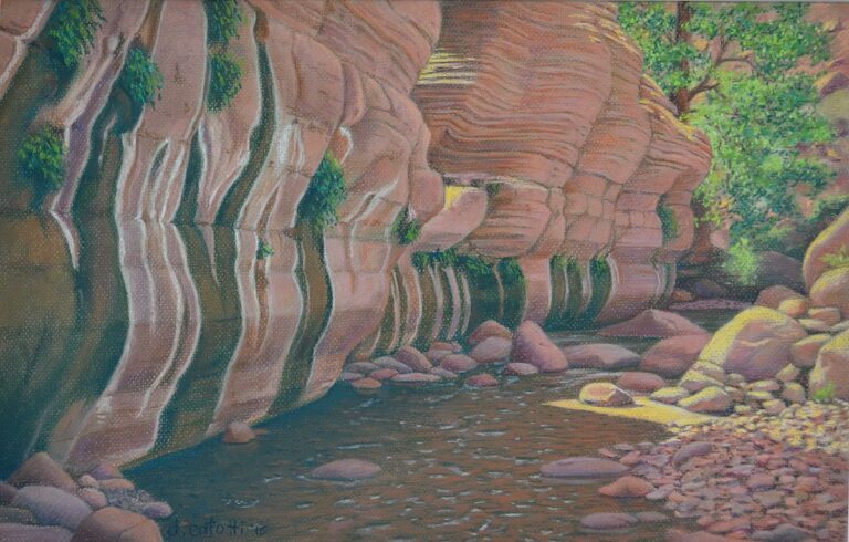 “Seeps at Nankoweap, Grand Canyon ”      pastel      13″x19″   $1200