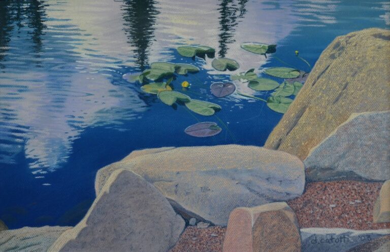 “Water Lily – Mosquito Lake”     pastel     12 1/2″ x 19″  $900