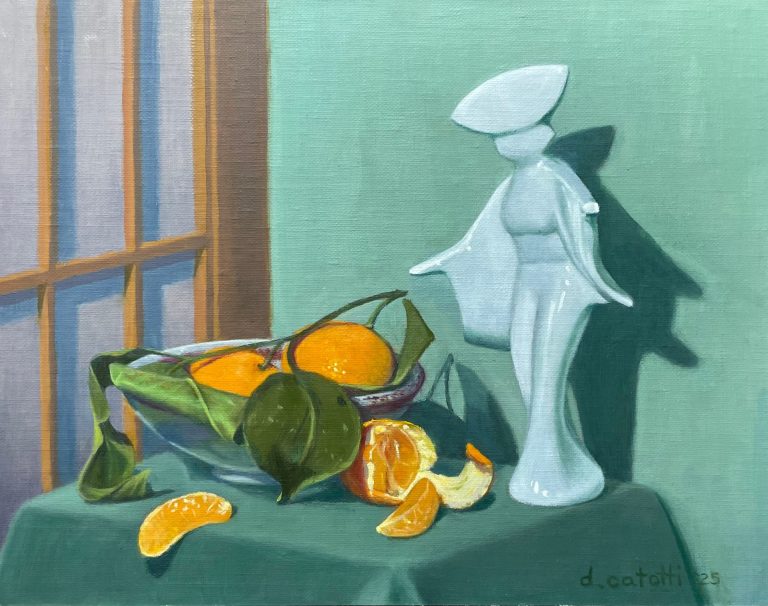 “Tangerine Season” oil 11″x14″ 2025 $950